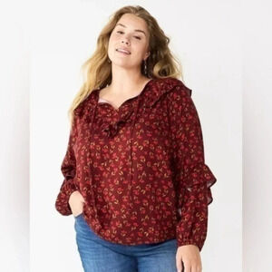 Sonoma Ruffle Peasant Womens Plus Top size 4X